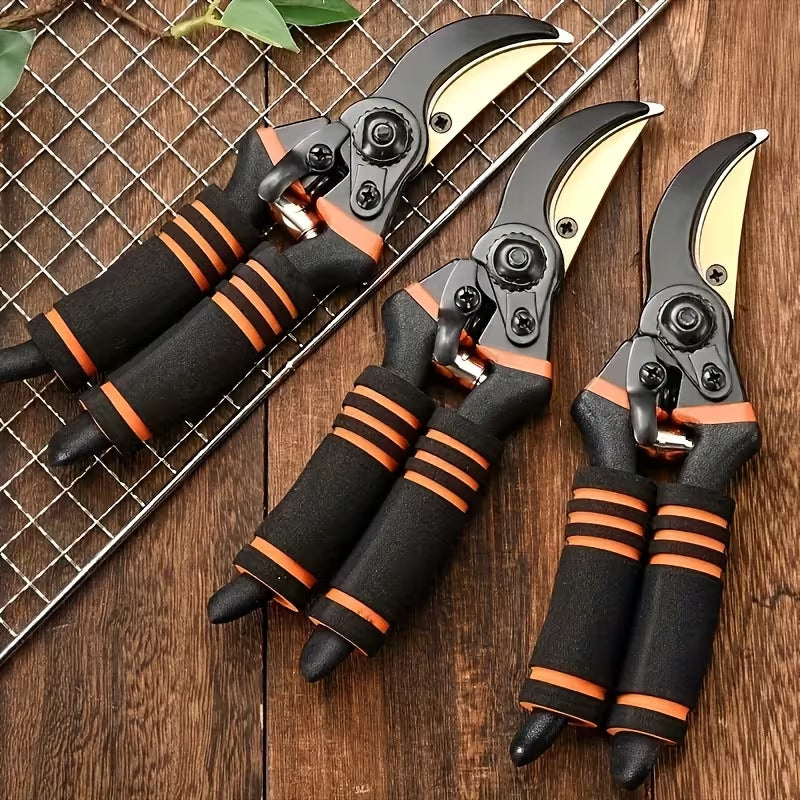 Heavy Duty Garden Pruning Shears, Sharp Bypass Secateurs for Tree Branches, Plants & Fruit Bushes, Ergonomic Garden Trimming Scissors