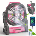 Rechargeable Camping Fan with LED Lantern,10000mAh Battery,360°Hanging Hook,125°Pivoting Head,Quiet Brushless Motor,Portable Outdoor Tent Fan with Power Bank Function for Camping Fishing Hiking