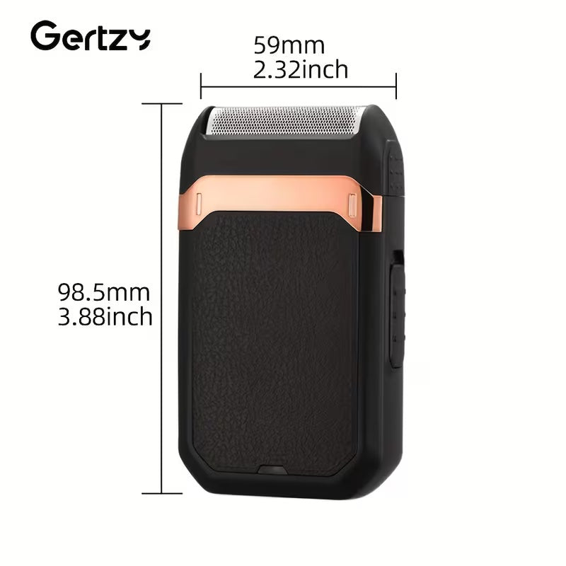 Gertzy Portable Electric Shaver – Men's Rechargeable Foil Razor with Floating Blade & USB Charging (Pocket-Size) | Ultra-Comfort Face Fit
