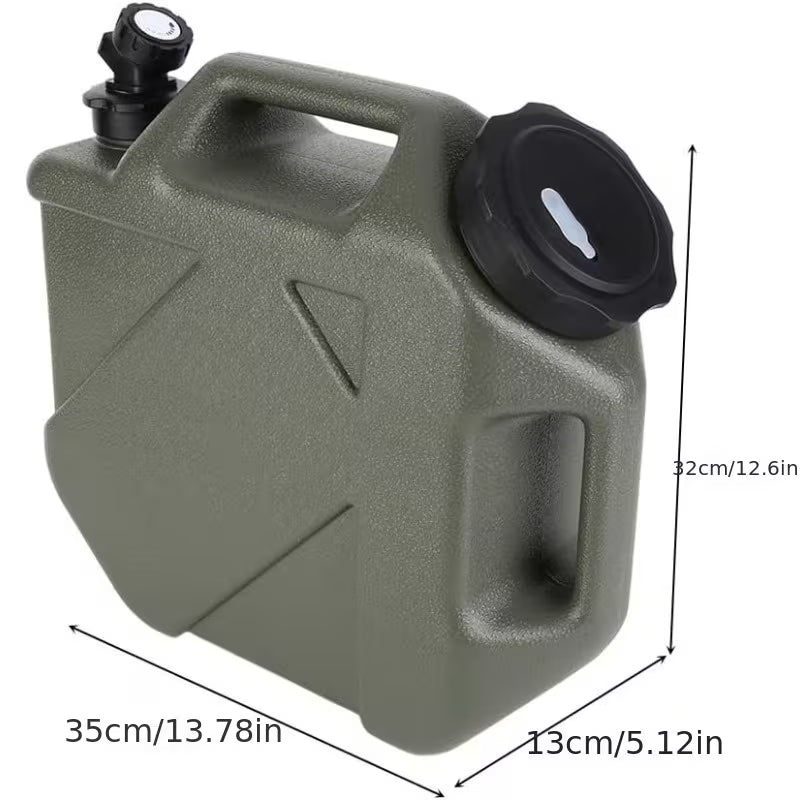 3.17-Gallon (12L) Water Container with Dual Handles and Spigot – BPA-Free PVC Tank – Versatile Water Storage for Outdoors, Camping, RVs, and Hiking