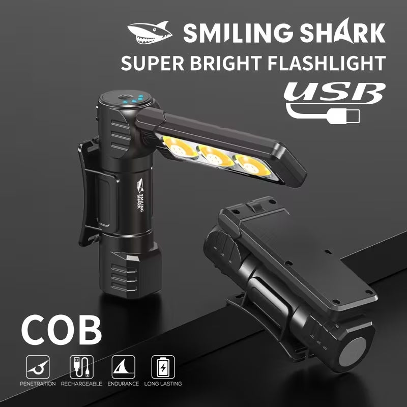 GZ-5108 Magnetic LED Work Light, 180° Rotatable Rechargeable COB Inspection Lamp, 4 Light Modes, Type-C Charging, Hands-Free Flashlight for Auto Repair, Camping & Emergency