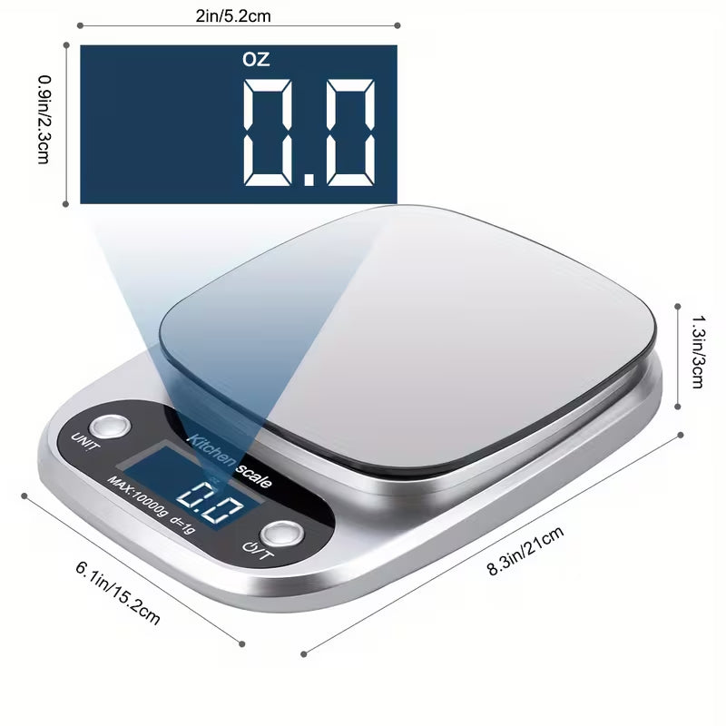 1pc Shipping Scale, Mail Scale, 9 Measurement Units, Precision Digital Scale, 10kg/1g, Stainless Steel Platform, Multifunctional Digital Scale, Small Business Supplies, Suitable for Office, Home Use