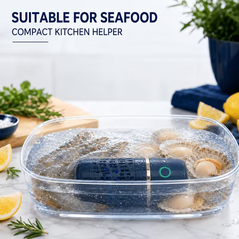 Portable USB Rechargeable Fruit and Vegetable Cleaner, Ultrasonic Food Purifier Machine for Veggies, Fruits, Meat & Seafood, Wireless Mini Food Cleaning Device for Home & Travel