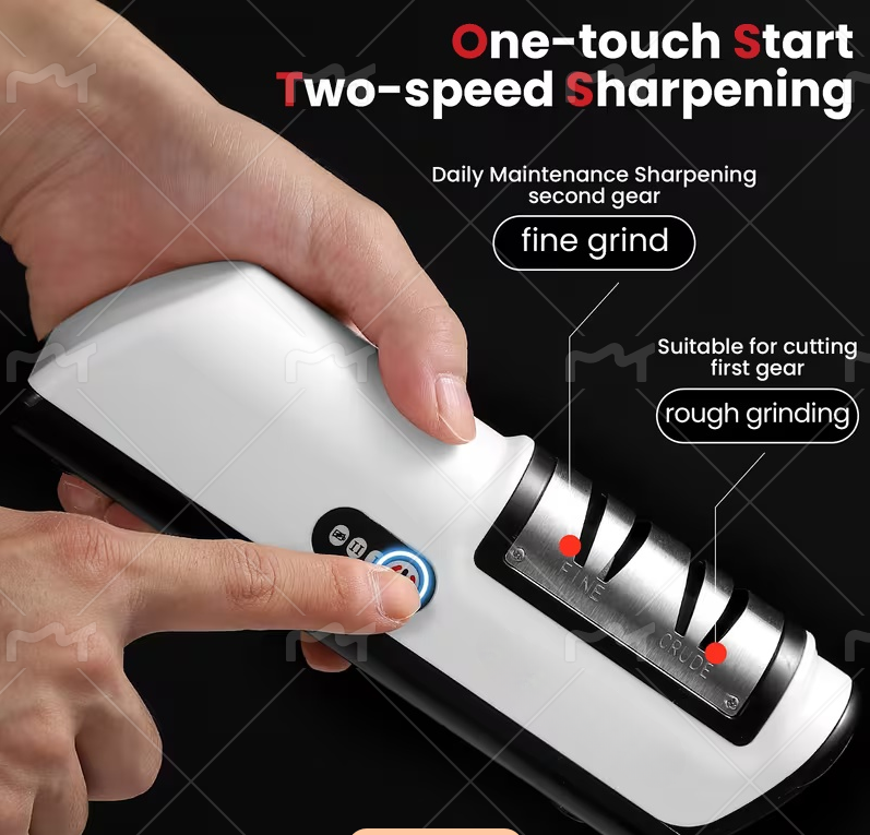 Knife Sharpener Professional 2-Stage Electric Knife Sharpener, Knife Sharpener for Kitchen Knives with Quick Sharpening and Polishing Function, Easy to Use for All Kinds of Kitchen Knives.