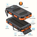 SolarPulse 4-in-1 Emergency Power Bank & LED Flashlight – Solar, Hand Crank & USB Charging, Built-in Compass