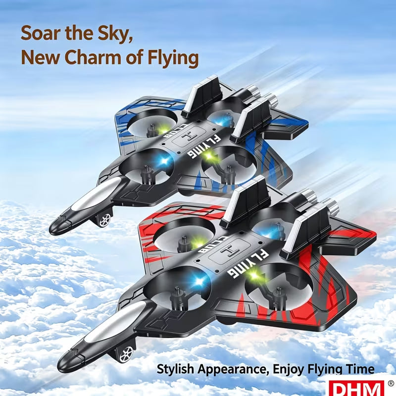 Drone, rechargeable battery, quadcopter with altitude hold/hover, affordable remote-controlled toy drone for beginners (indoor/outdoor use), fighter-jet style, RC aircraft; a great gift for boys and girls for Christmas, Halloween, or Thanksgiving.