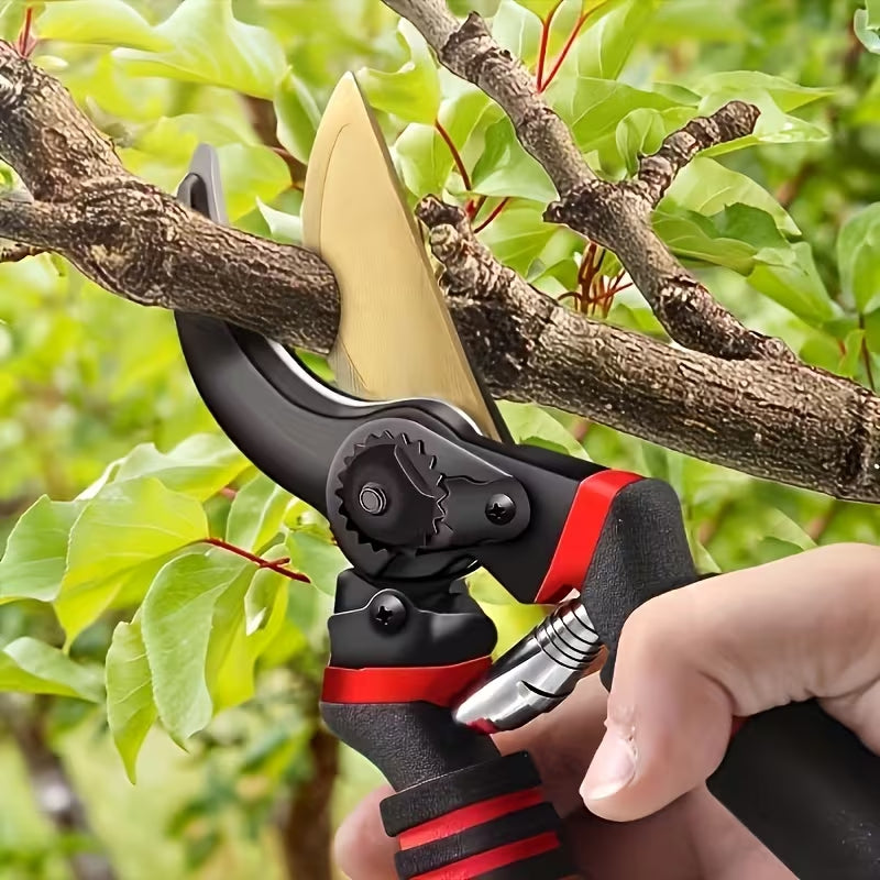 Heavy Duty Garden Pruning Shears, Sharp Bypass Secateurs for Tree Branches, Plants & Fruit Bushes, Ergonomic Garden Trimming Scissors