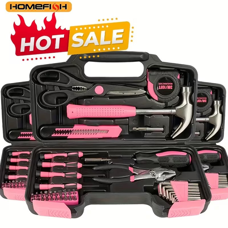 39Pcs Pink Household Hand Tool Kit