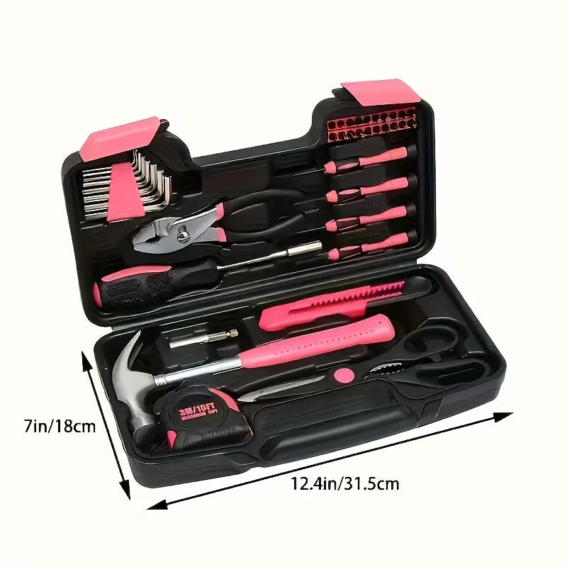 39Pcs Pink Household Hand Tool Kit