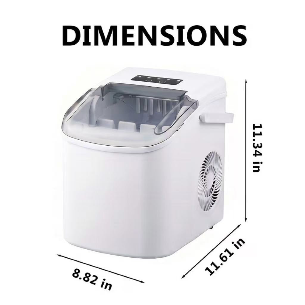 Portable White Countertop Ice Maker Machine, Fast 6-Min Bullet Ice, 29lbs Daily Ice Production, One Touch Control, Small/Large Ice Size Selectable for Home, Office, Camping in Tanzania