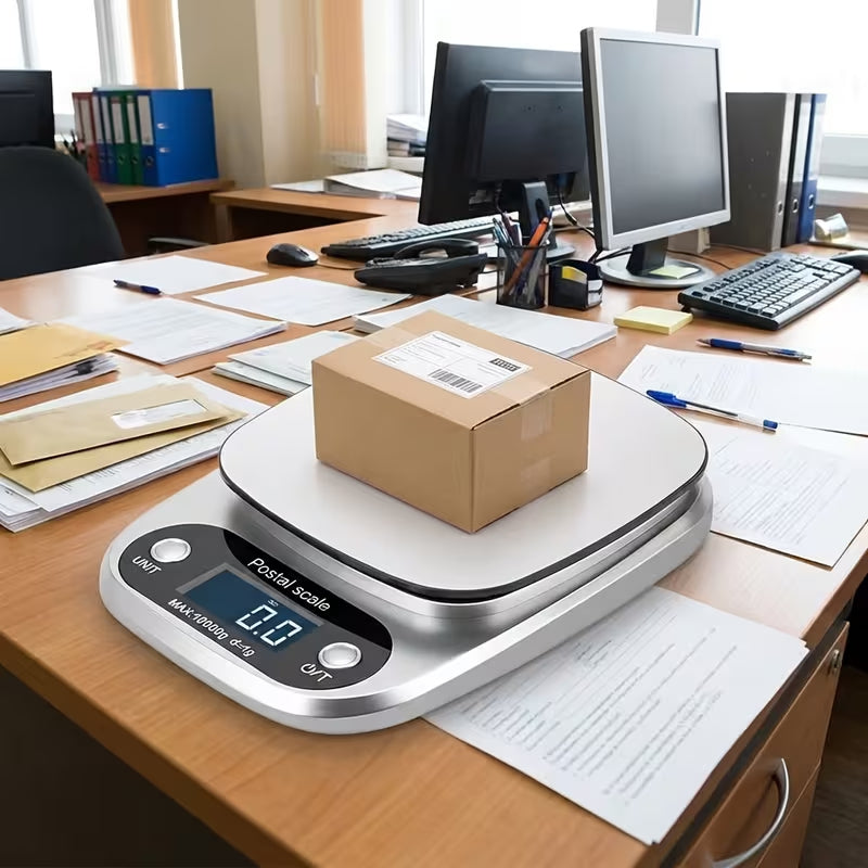 1pc Shipping Scale, Mail Scale, 9 Measurement Units, Precision Digital Scale, 10kg/1g, Stainless Steel Platform, Multifunctional Digital Scale, Small Business Supplies, Suitable for Office, Home Use