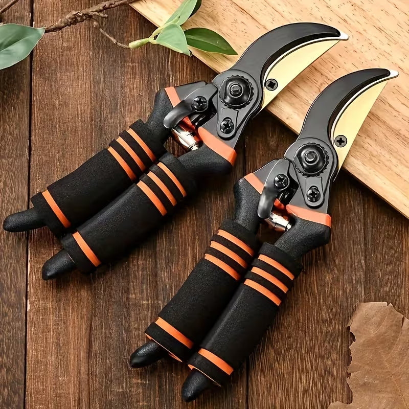 Heavy Duty Garden Pruning Shears, Sharp Bypass Secateurs for Tree Branches, Plants & Fruit Bushes, Ergonomic Garden Trimming Scissors