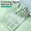 16Pcs Professional Manicure Travel Kit | Complete Nail & Facial Grooming Tools