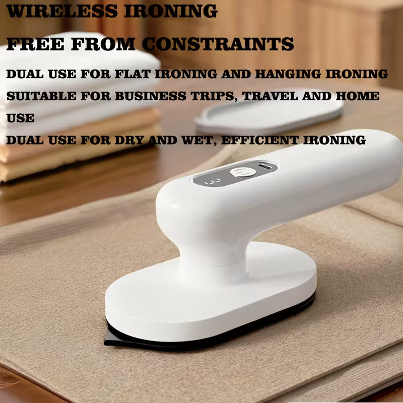 Wireless Portable Garment Steamer, 3-Speed Mini Handheld Clothes Iron, Wet & Dry Dual Use, Type-C Charging Travel Fabric Iron for Home and Business Trips