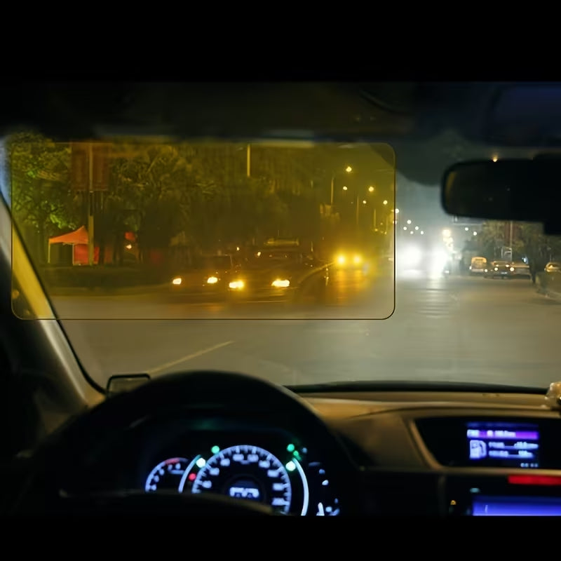 Dual-purpose Day and Night Car Sun Visor, 2-in-1 Car Anti-glare Goggles, Suitable for Day and Night Use - Anti-glare Polarized Windshield Sunshade with UV Protection, Made of Sturdy ABS Material, Easy Clip-on Installation