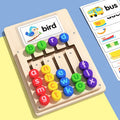 [Educational Spelling Toy] Educational Letter Matching Toy Featuring a Spelling Board With 12 Double-Sided Cards, Showcasing 24 Words for Kids