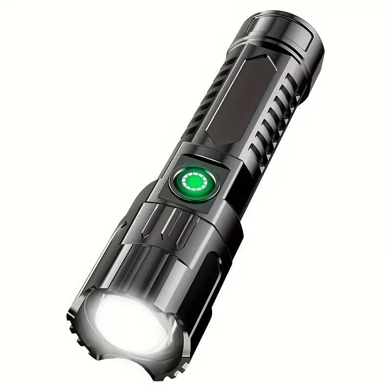Rechargeable Zoomable LED Flashlight, 3 Lighting Modes, Portable USB Charging Tactical Torch for Camping Hiking Outdoor Emergencies (2 Pack)