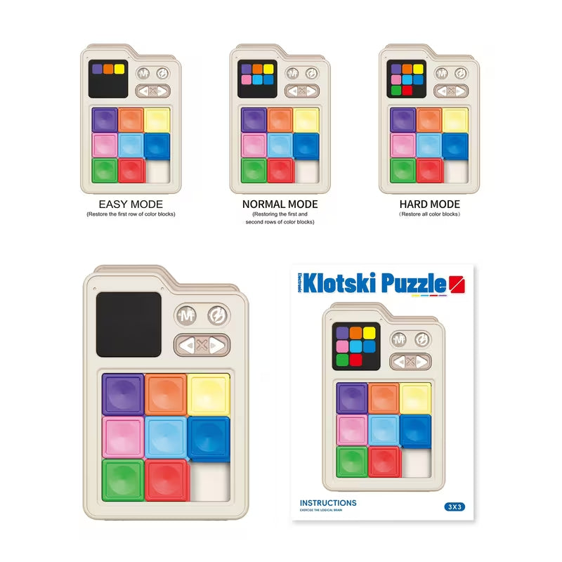 Electronic Klotski Educational Brain Teaser Toy, Featuring Induction Gameboard And Electronic Game Sound Effects. with Progressively Increasing Difficulty Levels, It Is An Excellent Classroom Prize And Birthday, Christmas, Or Back-to-School Gift for