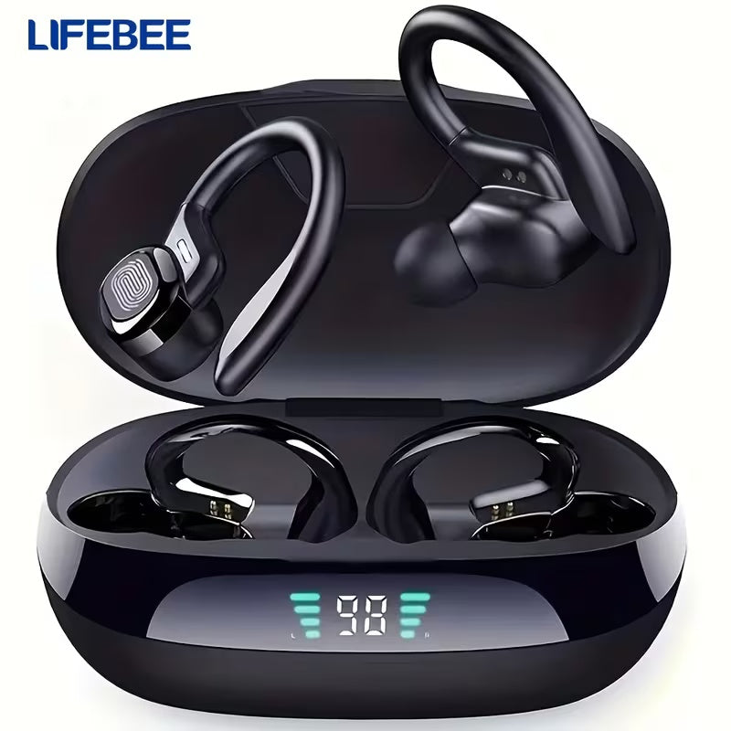 SP16 Wireless Earbuds – Hi-Fi Sound with Flexible Earhooks, One-Step Pairing & Touch Controls
