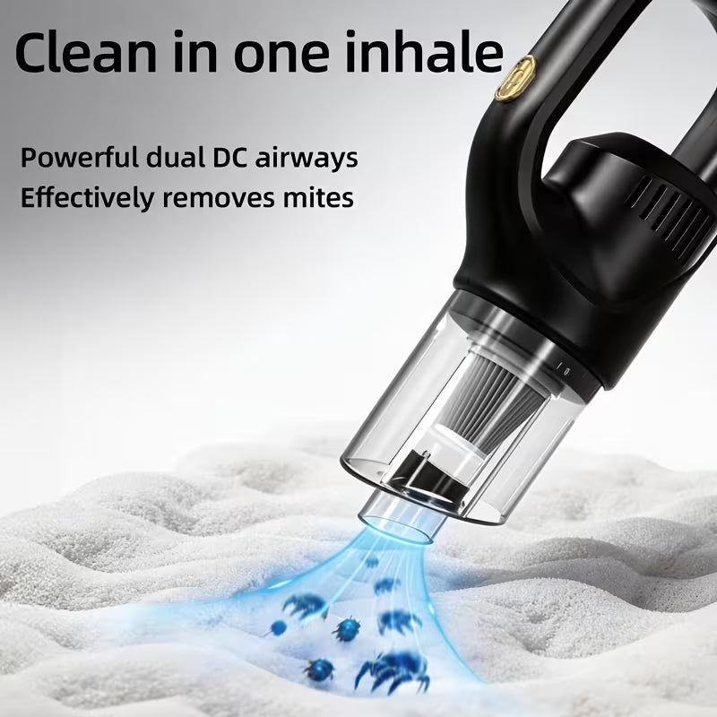 Cordless Handheld Vacuum Cleaner, 1300PA Strong Suction Portable Wireless Vacuum with Triple Filtration, Multi Brush Heads for Home Sofa, Floor, Car, Dust & Mite Cleaning