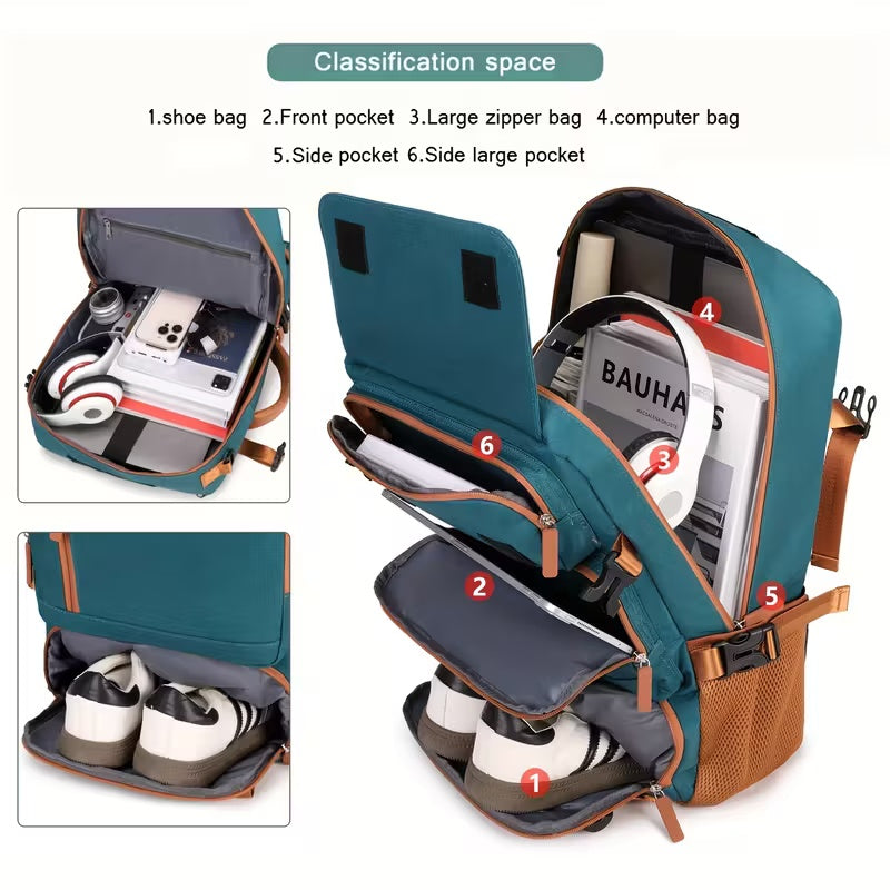 Large‑Capacity Multi‑Purpose Student Backpack, Laptop Backpack for Short Trips with Carry Handle