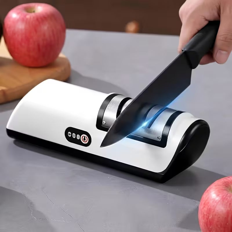 Knife Sharpener Professional 2-Stage Electric Knife Sharpener, Knife Sharpener for Kitchen Knives with Quick Sharpening and Polishing Function, Easy to Use for All Kinds of Kitchen Knives.