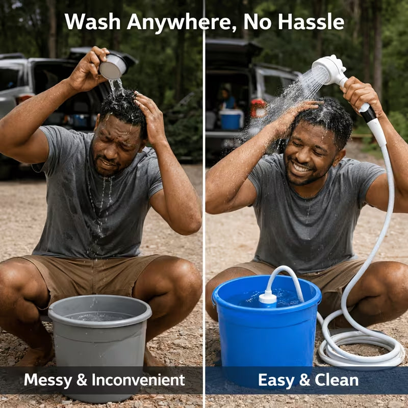 1Portable Watering System, Camping Shower, Outdoor Shower, Upgrade Rechargeable Electric Shower Pump, Suitable for Hiking And Climbing Bathing, Car And Motorcycle Cleaning, Beach Camping Bathing, Crop Watering, Pet Bathing, Holiday Gardening Watering