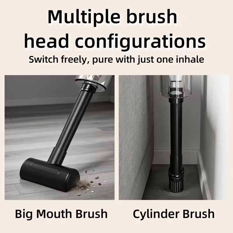 Cordless Handheld Vacuum Cleaner, 1300PA Strong Suction Portable Wireless Vacuum with Triple Filtration, Multi Brush Heads for Home Sofa, Floor, Car, Dust & Mite Cleaning