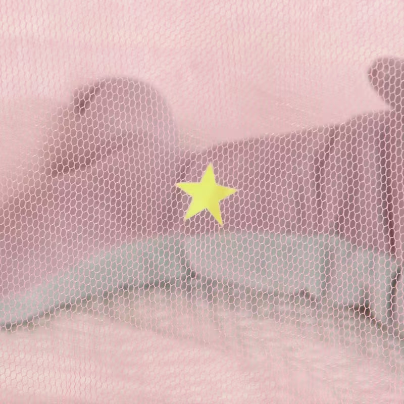 Luminous Star Print Ceiling Hanging Mosquito Net, Breathable Canopy Bed Net for Single & Double Beds, Home Bedroom Decor