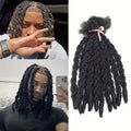 14 Inch Double Twist Faux Locs Crochet Hair, 12 Strands 1B Black Knotless Synthetic Dreadlock Hair Extensions for Men & Women