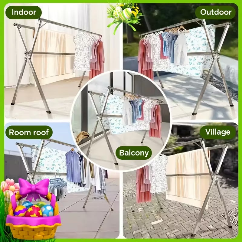 Foldable Stainless Steel Clothes Drying Rack
