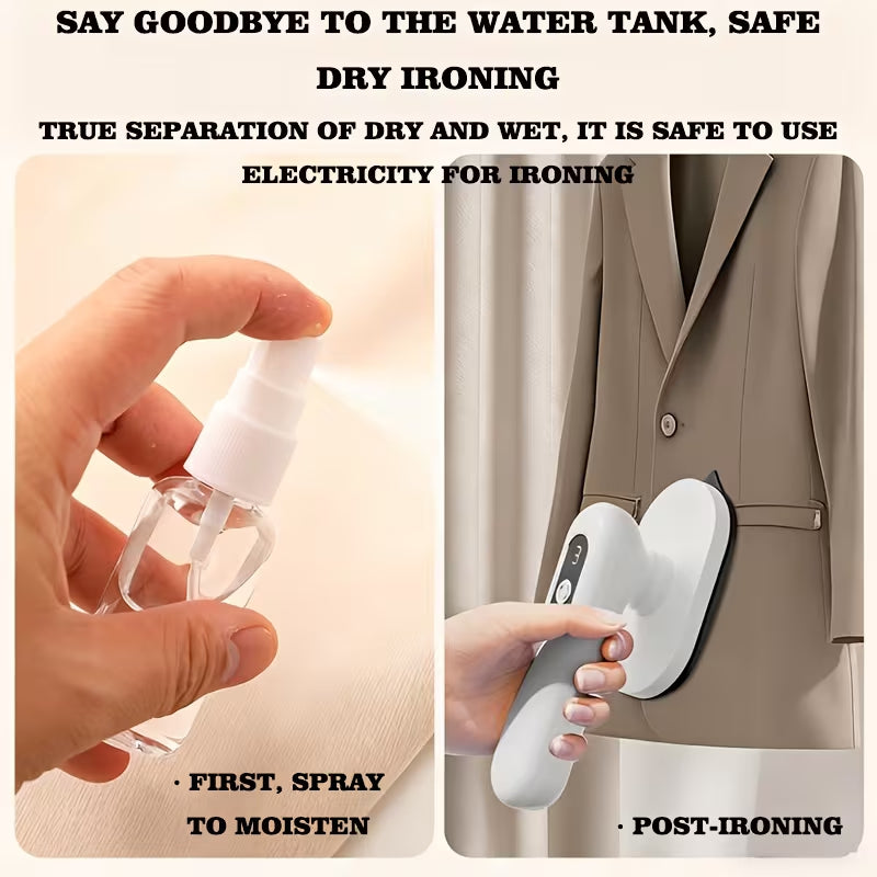 Wireless Portable Garment Steamer, 3-Speed Mini Handheld Clothes Iron, Wet & Dry Dual Use, Type-C Charging Travel Fabric Iron for Home and Business Trips