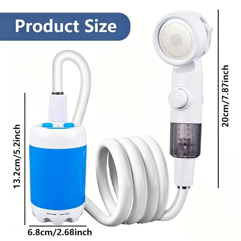 1Portable Watering System, Camping Shower, Outdoor Shower, Upgrade Rechargeable Electric Shower Pump, Suitable for Hiking And Climbing Bathing, Car And Motorcycle Cleaning, Beach Camping Bathing, Crop Watering, Pet Bathing, Holiday Gardening Watering