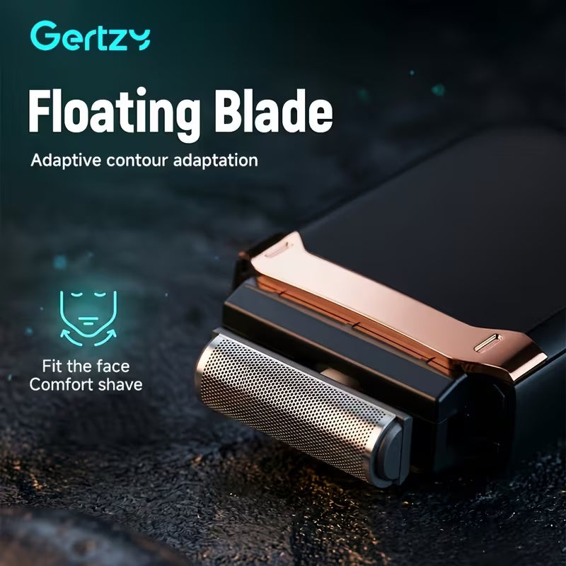 Gertzy Portable Electric Shaver – Men's Rechargeable Foil Razor with Floating Blade & USB Charging (Pocket-Size) | Ultra-Comfort Face Fit