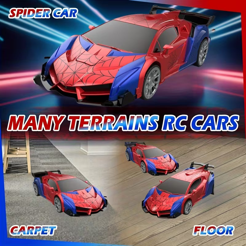 2.4GHz Remote Control Deformation Spider RC Car, One-Click Transform Robot Toy Car with LED Lights, 1:18 Scale Kids Racing Toy for Tanzania