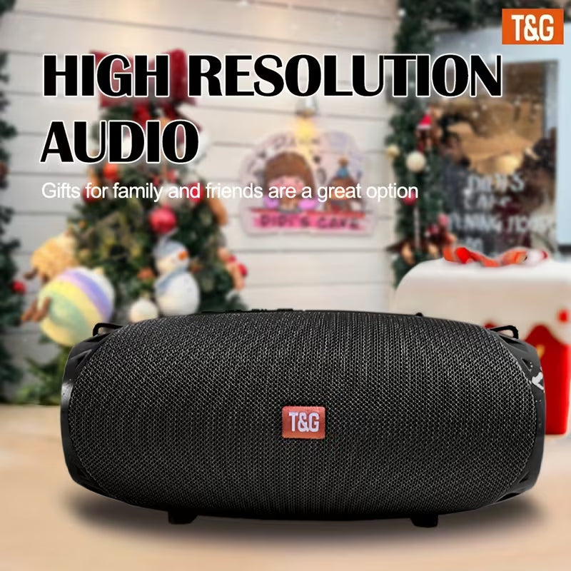 Portable Wireless Speaker, Dual Speakers, Wireless Speaker, TWS Stereo High-Resolution Audio, Hands-Free Calling/FM/TF Card/USB Drive, Connects to Phone/Tablet/TV, Supports Card & USB Drive, Compatible with TF Card/USB Drive/Built-in Microphone