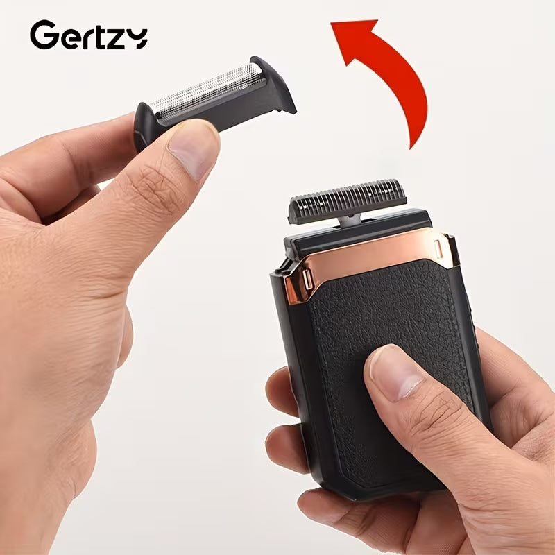 Gertzy Portable Electric Shaver – Men's Rechargeable Foil Razor with Floating Blade & USB Charging (Pocket-Size) | Ultra-Comfort Face Fit