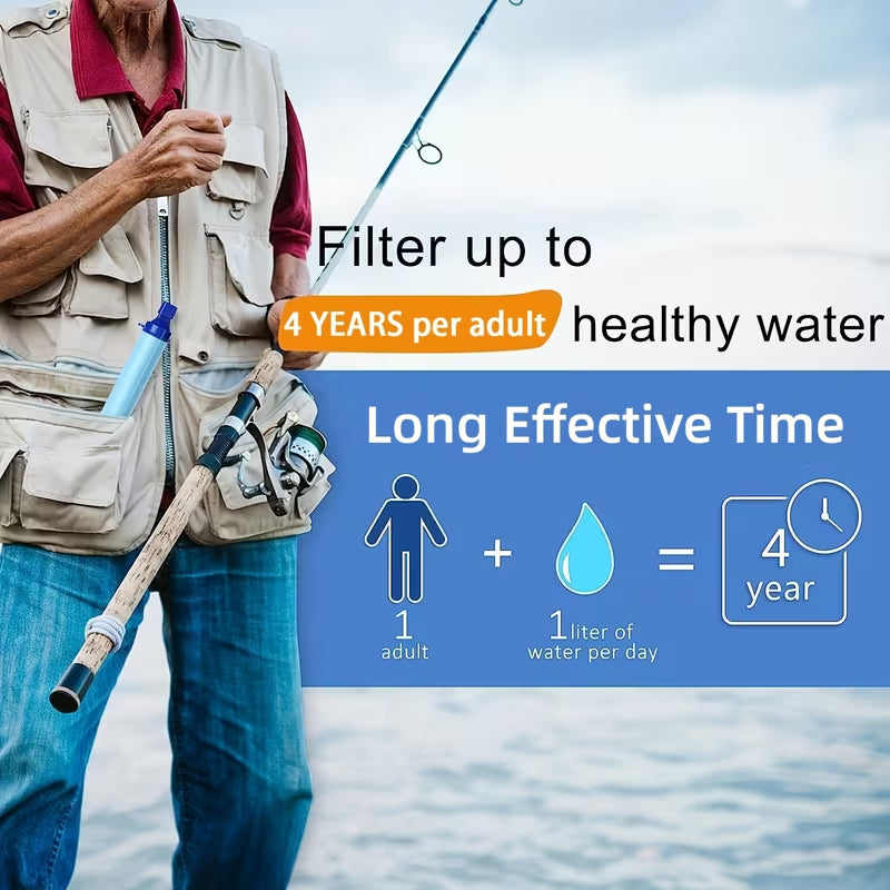 Outdoor Personal Water Filter, Ultralight 4-Stage Filtration System Portable Water Purifier Survival Straws for Outdoor Travel Wilderness Expedition And Emergency Situations