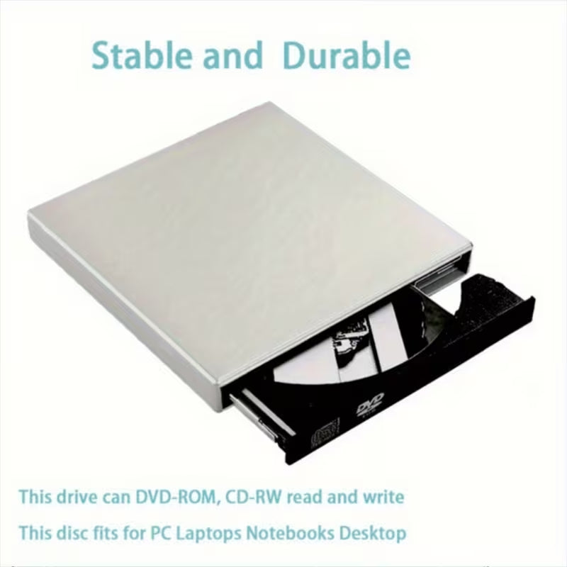External DVD Drive / DVD-ROM CD-RW Burner – Portable External CD-RW Drive & DVD-RW Burner – Compatible with Laptops and Desktops