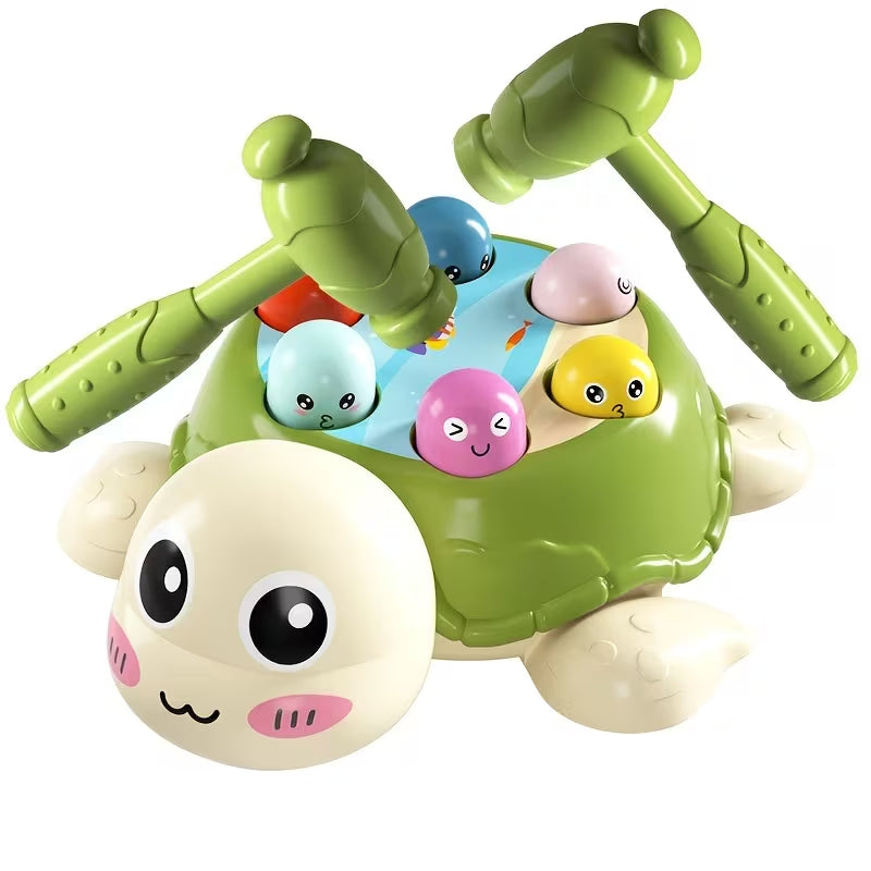 Turtle Whack A Mole Game Toy, Fine Motor Skills Early Learning Toy for Toddlers, No Batteries Kids Hammering Pounding Toy