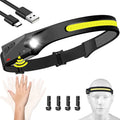 230° Wide Beam LED Headlamp, 1000 Lumens USB Rechargeable Motion Sensor Head Torch, IPX4 Waterproof 6 Light Modes Headlight for Camping, Fishing, Hiking, Cycling & Repair Work, For Tanzania
