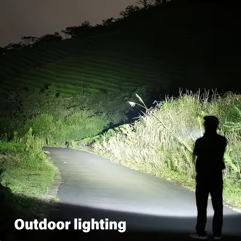 Rechargeable Zoomable LED Flashlight, 3 Lighting Modes, Portable USB Charging Tactical Torch for Camping Hiking Outdoor Emergencies (2 Pack)