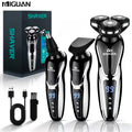6D Electric Shaver for Men, 3 in 1 Rechargeable Rotary Shaver with Digital Display, Multifunctional Grooming Kit for Beard, Sideburn & Nose Hair Trimming
