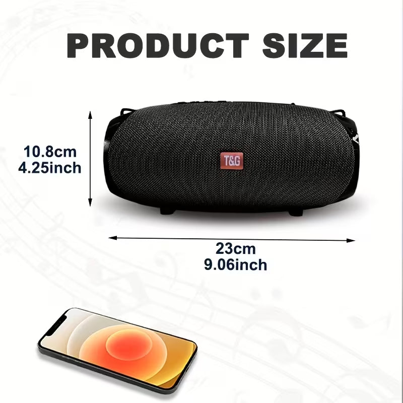 Portable Wireless Speaker, Dual Speakers, Wireless Speaker, TWS Stereo High-Resolution Audio, Hands-Free Calling/FM/TF Card/USB Drive, Connects to Phone/Tablet/TV, Supports Card & USB Drive, Compatible with TF Card/USB Drive/Built-in Microphone
