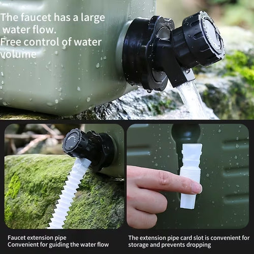 3.17-Gallon (12L) Water Container with Dual Handles and Spigot – BPA-Free PVC Tank – Versatile Water Storage for Outdoors, Camping, RVs, and Hiking