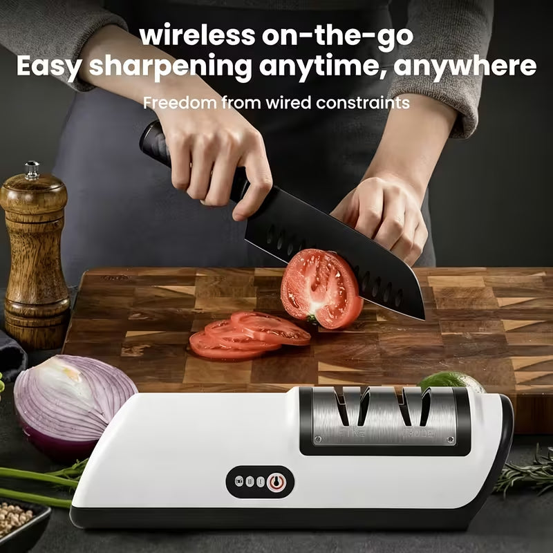 Knife Sharpener Professional 2-Stage Electric Knife Sharpener, Knife Sharpener for Kitchen Knives with Quick Sharpening and Polishing Function, Easy to Use for All Kinds of Kitchen Knives.