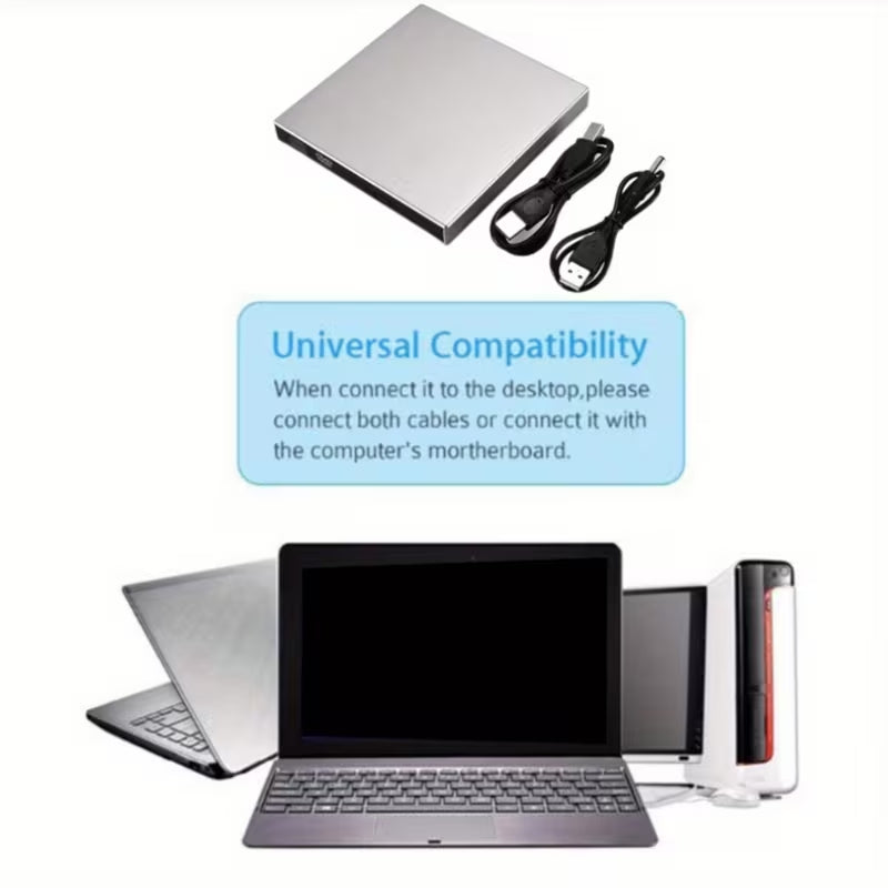 External DVD Drive / DVD-ROM CD-RW Burner – Portable External CD-RW Drive & DVD-RW Burner – Compatible with Laptops and Desktops