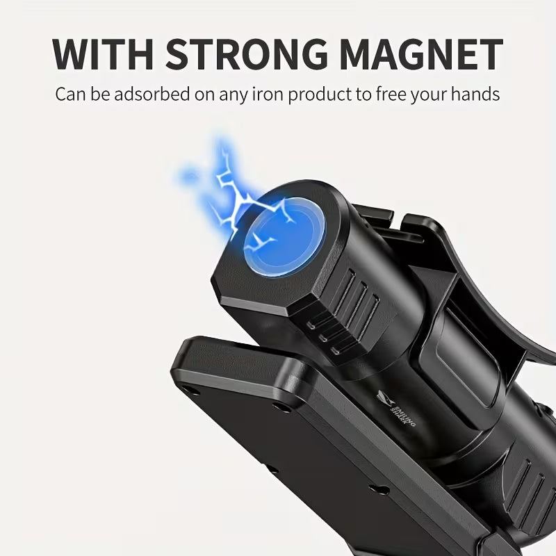 GZ-5108 Magnetic LED Work Light, 180° Rotatable Rechargeable COB Inspection Lamp, 4 Light Modes, Type-C Charging, Hands-Free Flashlight for Auto Repair, Camping & Emergency