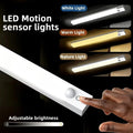 LED Motion Sensor Under Cabinet Light, 20cm Rechargeable Magnetic LED Closet Light, Dimmable Night Light with 3 Color Temperatures, Suitable for Kitchens, Stairs, Wardrobes and More.