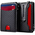 Carbon Fiber RFID Blocking Smart Wallet For Men, Minimalist Slim Card Holder With Money Clip, Pop-up Card Design Anti Theft Pocket Wallet